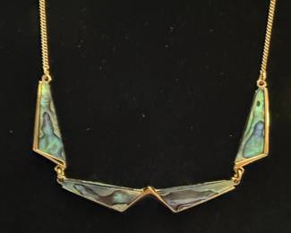 House of Harlow 1960 Geometric Abalone Necklace