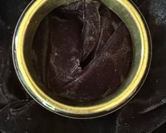 Vintage Monet Gold Tone & Black Enamel Bangle Bracelet