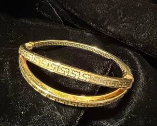 14k Italian Gold Bracelet with Greek Key Pattern