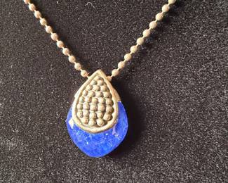 Teardrop Lapis Lazuli Pendant Necklace