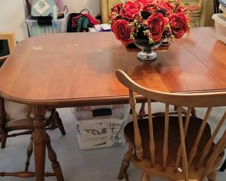 Vintage Pennsylvania House Windsor Style Dining Table and Chairs