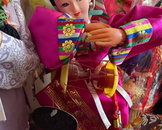 Vintage Korean Wedding Couple Dolls in Traditional Hanbok