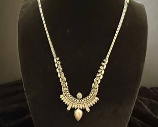 Vintage Indian Sterling Silver Statement Necklace
