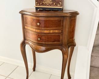 Vintage French Louis XV Style Marquetry Side Table