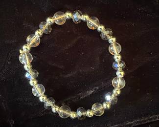 Citrine and Crystal Quartz Beaded Bracelet