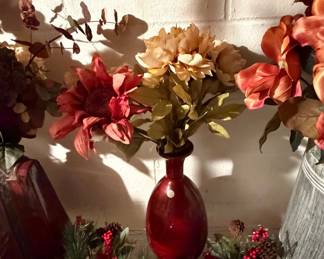 Red Glass Bud Vases