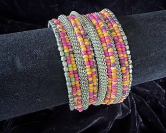 Multi-Strand Beaded Coil Bracelet