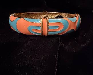 Vintage Enamel Bangle Bracelet