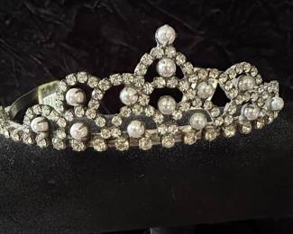 Rhinestone and Faux Pearl Tiara