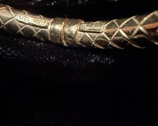 Gold Toned "Dyadema" 925 Bangle Bracelet