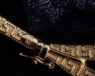 14k Italian Gold Bracelet with Greek Key Pattern