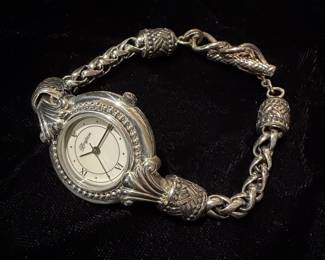 Brighton Calgary Women's Watch with Ornate Silver-Tone Bracelet