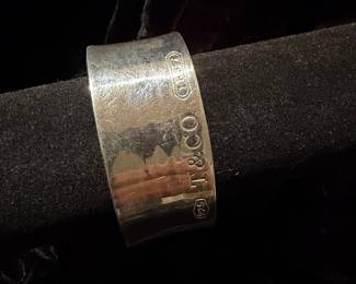 Vintage Tiffany & Co. 1997 Sterling Silver 1837 Wide Cuff Bracelet