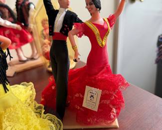 Vintage Marin Chiclana Flamenco Dancer Couple - Red Dress