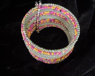 Multi-Strand Beaded Coil Bracelet