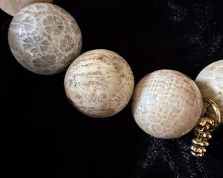 Fossil Coral Bead Bracelet