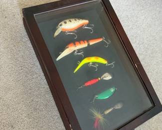 Vintage Fishing Lure Shadow Box Display