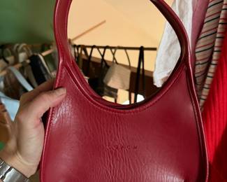 Vintage Coach 9027 Red Leather Ergo Shoulder Bag