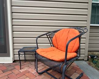 Vintage Wrought Iron Daisy Pattern Patio Set