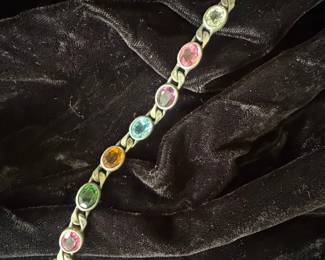 Sterling Silver Multi-Gemstone Bracelet
