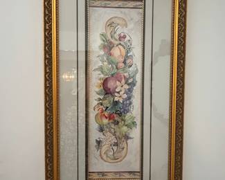 Framed Still Life Fruit Lithograph Print