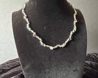 Multi-Color Aurora Borealis Crystal Necklace