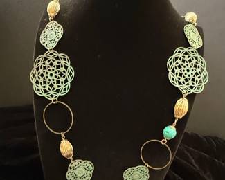 Vintage Filigree and Turquoise Necklace