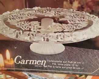 Walther Glas Carmen Frosted Crystal Pedestal Cake Plate
