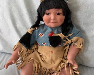 Vintage Danbury Mint "Song of the Sioux" Porcelain Doll by Perillo
