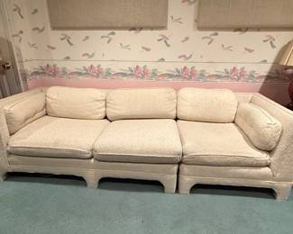 Vintage Milo Baughman Style Tuxedo Sofa