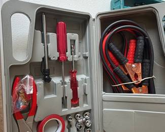 Automotive Emergency Tool Kit with Jumper Cables