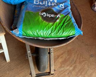 wheel barrow, potting soil