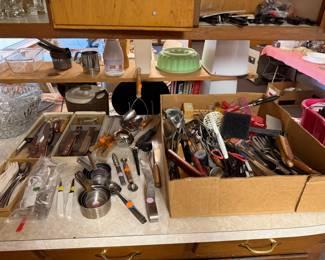 utensils, knives, grill tools,