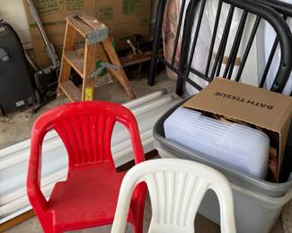 child chairs, twin head and foot board