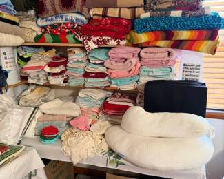 towels, afghans, pillows