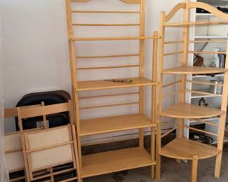 folding chairs, shelving