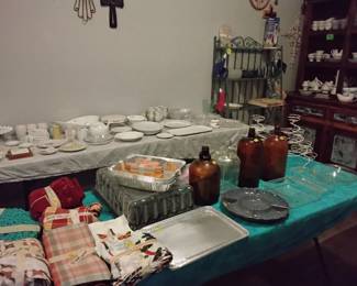 Glass jars metal pans glass bakeware