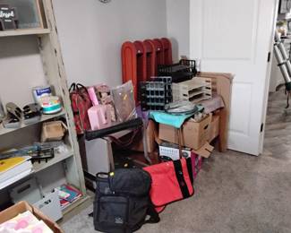 Back packs, Harley, Davidson, decanter.\nC d holders other miscellaneous office