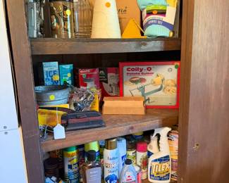 chemicals, arcade nut cracker, misc. household