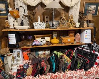 purses, bags including 31, lamps, decor