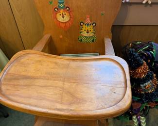 vintage wood high chair
