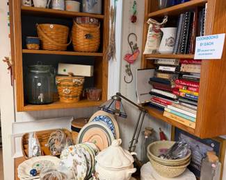 Longaberger Baskets, plates, decor, cookbooks, and more