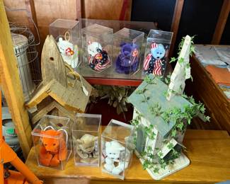 Beanie babies, bird houses