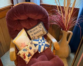 rocker, decor, pillows