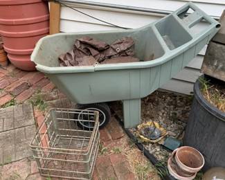 wire milk crate, yard cart