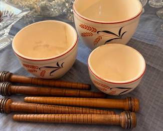 spindles, vintage bowls