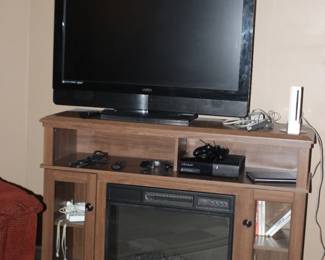 TV and Fireplace