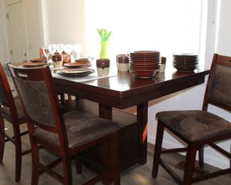 Dining Bar Height Table with Storage