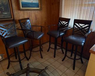 Wrought Iron Barstools, Swivel