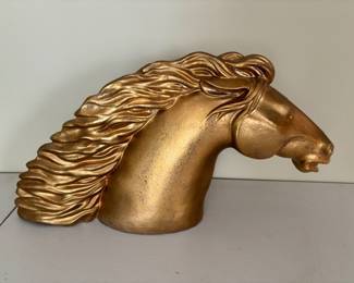 Ceramic Gold Horse